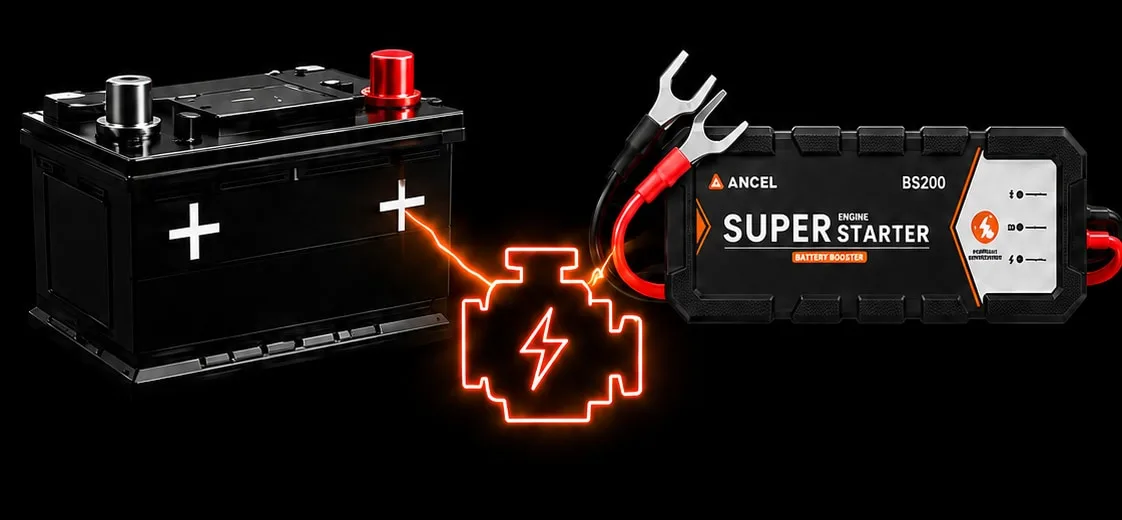 Vehicle battery and BS200 sharing the load during engine startup