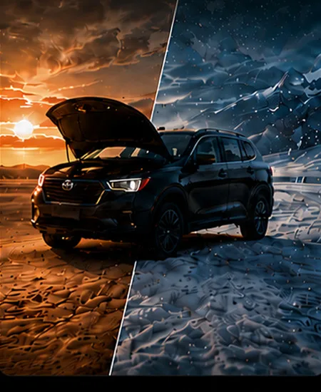 Vehicle facing extreme heat and winter weather