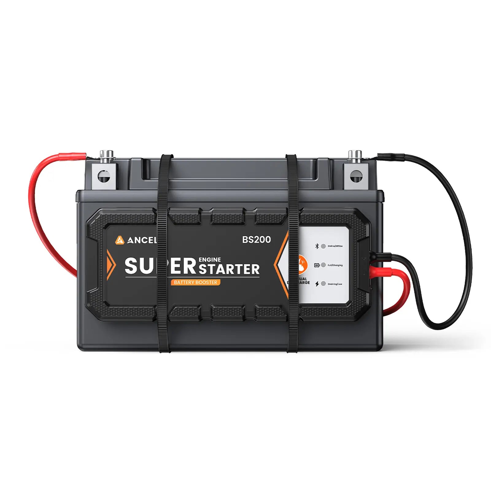 BS200 secured to a vehicle battery for permanent starting support